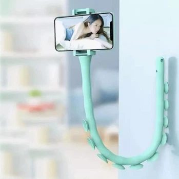 Держатель для телефона с присосками Cute Worm Lazy Holder Червь с поворотом на 360 градусов Бирюзовый