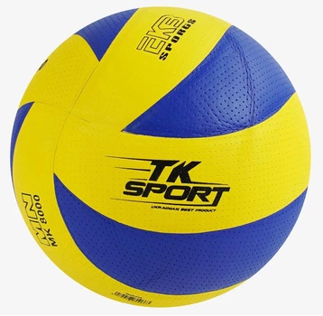 Мяч волейбольный TK Sport 230 грамм Клееный PU Сине-желтый (C 40111)
