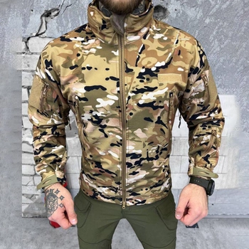 Мужская Демисезонная Куртка на легком флисе SOFT SHELL мультикам размер 2XL