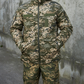 Мужская зимняя куртка Rip-Stop с синтепоновым утеплителем / Влагозащищенный бушлат до -15 ⁰C пиксель размер S