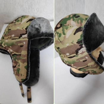 Зимняя Шапка - Ушанка с флисовой подкладкой / Теплый головной убор мультикам размер универсальный