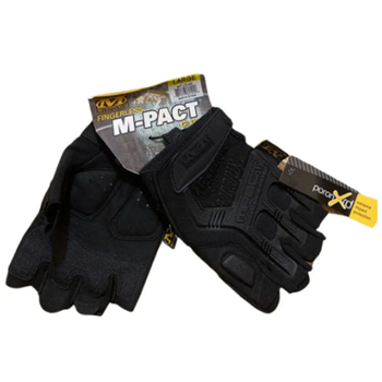 Безпалі Рукавиці Mechanix M-Pact із гумовими вставками чорні розмір XL