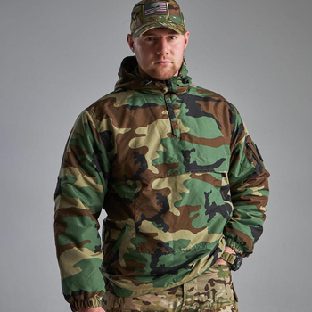 Зимняя Мужская Куртка Mil-Tec с капюшоном / Утепленный Анорак мультикам "британка" размер S
