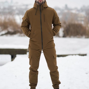 Чоловічий Комплект Куртка Softshell + Штани на флісі / Костюм Intruder койот розмір 3XL