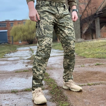 Мужские влагозащищенные брюки с карманами пиксель размер M