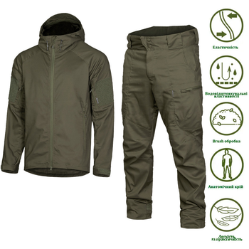 Чоловічий міцний Костюм Куртка з капюшоном + Штани олива / Польова форма CamoTec Stalker Canvas 3.0 розмір S