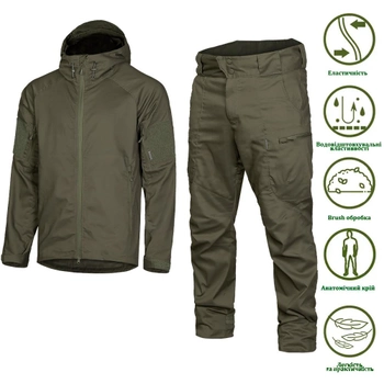 Чоловічий міцний Костюм Куртка з капюшоном + Штани олива / Польова форма CamoTec Stalker Canvas 3.0 розмір XL