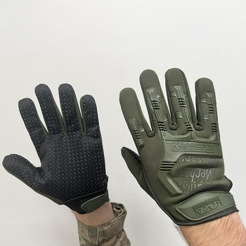 Перчатки Mechanix M-Pact с защитными накладками олива размер L