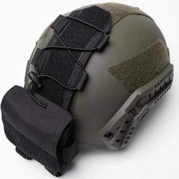 Карман-Противовес с липучками на шлем / Итог типа FAST черная размер 11 х 25 х 3см
