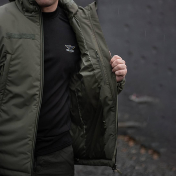 Мужская зимняя куртка "MILITARY" олива размер 2XL