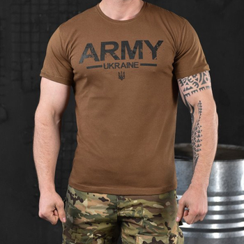 Потовідвідна чоловіча футболка Odin coolmax з принтом "Army Ukraine" темний койот розмір L