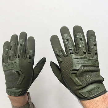 Перчатки Mechanix M-Pact с защитными накладками олива размер M