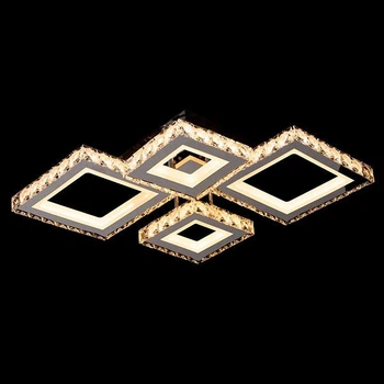 Люстра LED+хрусталь Свет SY-201909/2+2 CR срібляста з пультом 148W