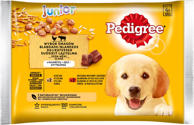 Вологий корм для собак Pedigree мікс смаків 4 х 100 г (5900951249426)