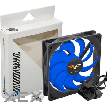 Вентилятор 120 мм, Frime 120x120x25мм 3Pin+Molex 1300rpm FD Bearing Black/Blue (FBF120HB3(1300rpm))