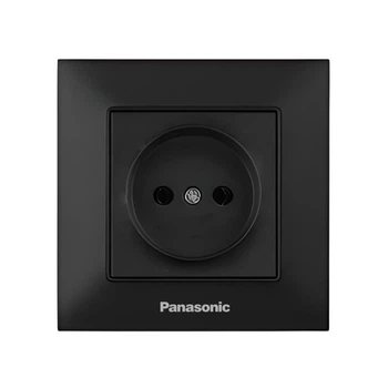Розетка без заземления Panasonic Arkedia Slim черная (WNTC0201-2BL)