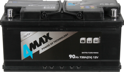 АКБ 90-А/Ч (4MAX) (R+) 720A (353х175х190мм.) BAT90/720R/4MAX