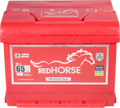 АКБ 65-А/год (Red Horse) Professional (R+) 640A (242х175х190мм.)