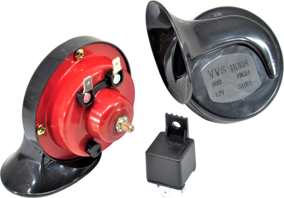Сигнал мушлі (VVS) 12V 2-конт. чорн./черв. CA-10202