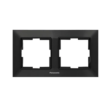 Рамка двухместная горизонтальная Panasonic Arkedia Slim черная (WNTF0802-2BL)