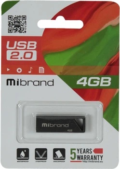 Флешка (USB) 4GB (Mibrand) Stingray Grey MI2.0/ST4U5G