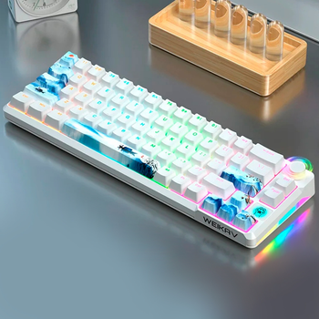 Клавиатура механическая BauTech с RGB-подсветкой для геймеров и киберспорта Белый (1013-719-00)