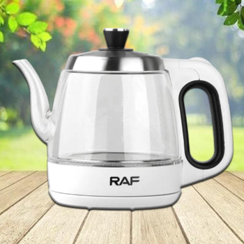 Електрочайник RAF R 781О чайник електричний 1,2 л скляний, 1350W, Білий