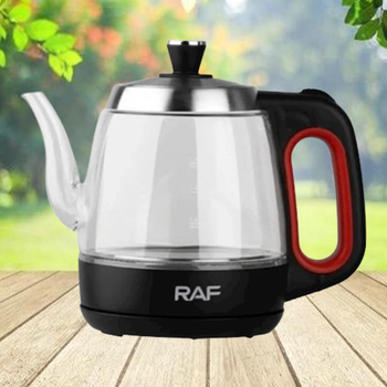 Електрочайник RAF R 781О чайник електричний 1,2 л скляний, 1350W, Чорний