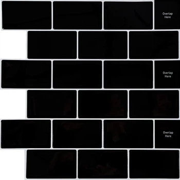 Самоклеюча поліуретанова плитка Sticker Wall чорна цегла 305х305х1мм D (3DPanda-1186)