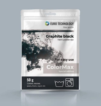 Черная графитовая краска - краситель для ткани, ColorMax «Graphite black», 50 г