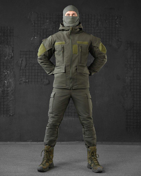 Тактичний теплий військовий комплект Habber ( Куртка + Штани ), Камуфляж: Олива, Розмір: XXL