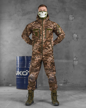 Тактичний теплий військовий комплект Baron ( Куртка + Штани ), Камуфляж: Піксель, Розмір: M