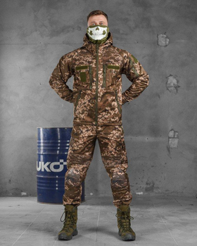 Тактический теплый военный комплект Baron ( Куртка + Штаны ), Камуфляж: Пиксель, Размер: XXL