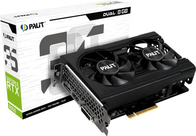 Видеокарта Palit GF RTX 3050 8GB GDDR6 Dual (NE63050018P1-1070D)