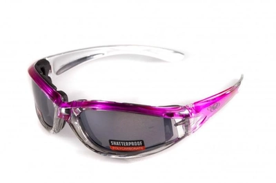 Защитные очки с уплотнителем Global Vision FlashPoint Pink-Silver (silver mirror) зеркальные серые