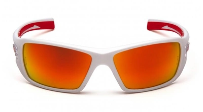 Открытыте защитные очки Pyramex VELAR White (sky red mirror) красные зеркальные