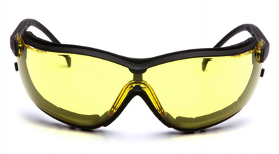 Захисні тактичні окуляри з ущільнювачем Pyramex V2G (amber) Anti-Fog, жовті