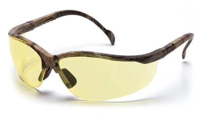 Открытые очки защитные в камуфлированной оправе Pyramex Venture-2 Camo (amber) желтые
