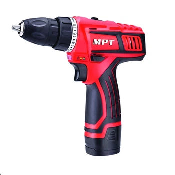 Дриль-шуруповерт акумуляторний MPT 12 V Li-ion 1.5 Ач 2 швидкості 0-400/1450 об/хв 10 мм 2 АКБ. Red (MCDT1226.B2)