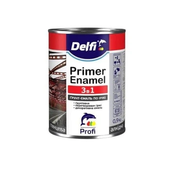 Грунт-эмаль по ржавчине 3 в 1, синяя, ТМ «Delfi» - 0,9 кг