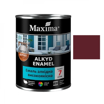 Эмаль алкидная высококачественная, вишневая, ТМ «Maxima» - 0,7 кг