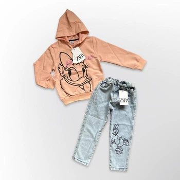 Комплект "Duck Tales" джинси з кофтою Zara 5-6 років 116 см Персиково-блакитний (0365-23)