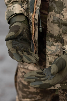 Тактические перчатки с антискользкими вставками и защитными накладками XL