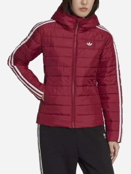 Kurtka krótka z kapturem damska Adidas Hooded Premium Slim Jacket HS6769 34.5 Bordowa (4066747412342)
