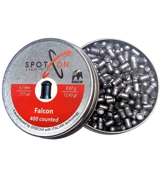 Кулі пневматичні SPOTON Falcon 400 шт, 4.5 мм, 0.87 гр.