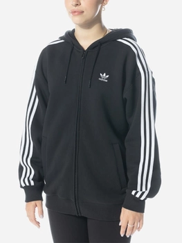 Толстовка на блискавці з капюшоном жіноча Adidas Adicolor Classics 3-Stripes Full-Zip Hoodie W "Black" IK0438 M Чорна (4066761329336)
