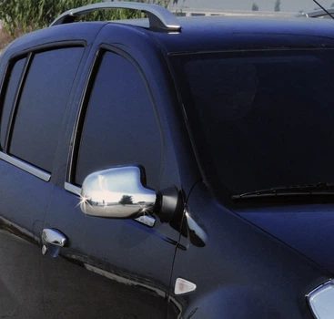 Накладки на дзеркала (2 шт) Хромований пластик для Dacia Sandero 2007-2013 рр