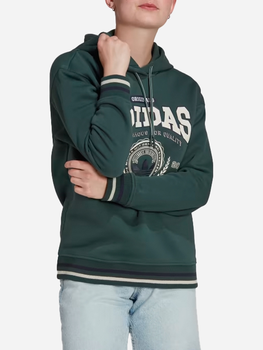 Bluza damska z kapturem oversize Adidas Anniversary Hoodie W "Mineral Green" IA8316 34.5 Zielona (4066749669997)