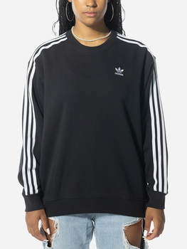 Bluza damska bez kaptura oversize Adidas Adicolor Classics Oversized Sweatshirt W "Black" IK6605 L-XL Czarna (4066763394523)