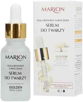 Сироватка для обличчя, шиї та декольте Marion Golden Skin Care Гіалуронова зволожуюча денно-нічна 20 мл (5902853011019)